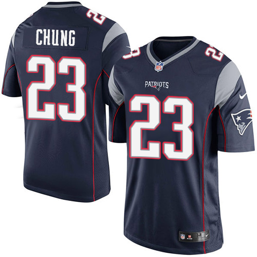 Men's Limited Patrick Chung Nike Jersey Navy Blue Home - #23 NFL New England Patriots